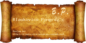 Blaskovics Pongrác névjegykártya